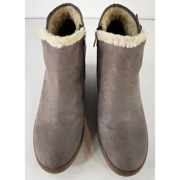 Unisa Boots Womens Size 8.5M Mobii Gray Faux Suede Buckle Momcore Wedge Bootie - Picture 5 of 13